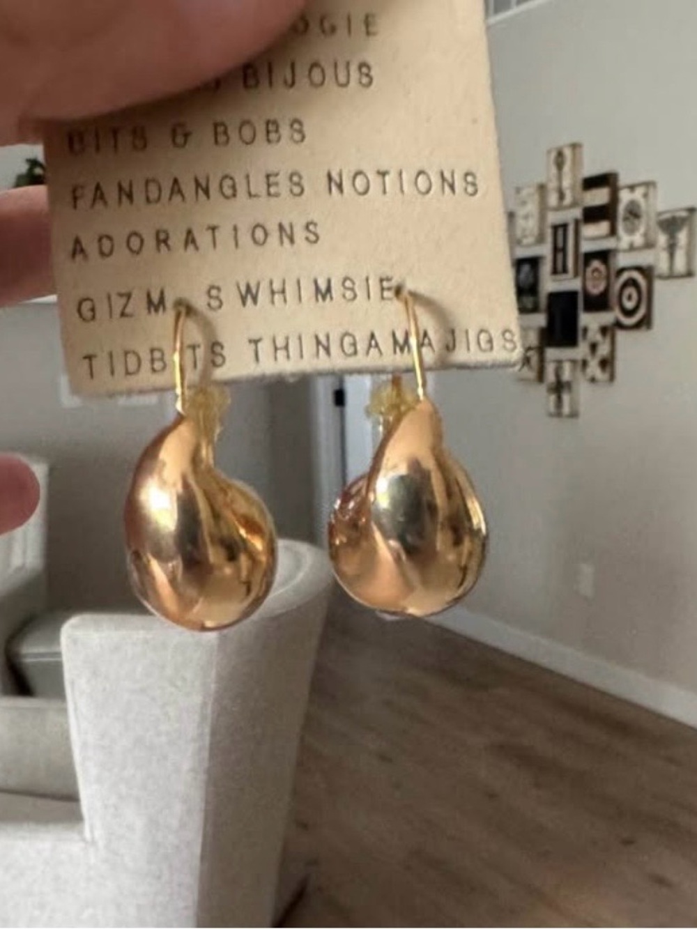 Anthropologie Gold Dangle Earrings